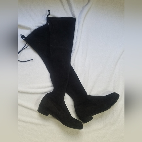 Stuart Weitzman Shoes - Stuart Weitzman Lowland Over the Knee OTK boots black suede size 7 EUC